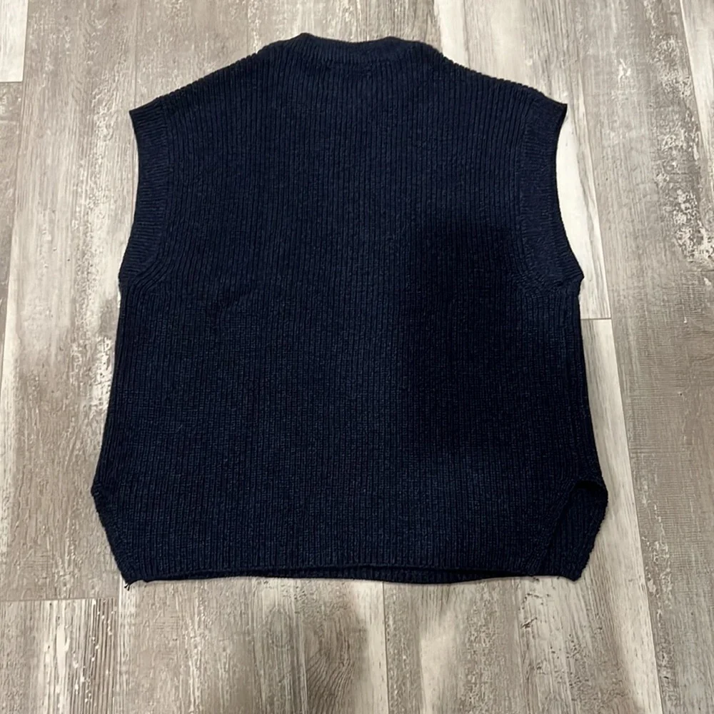 Zara Heathered Blue Long Knit Vest